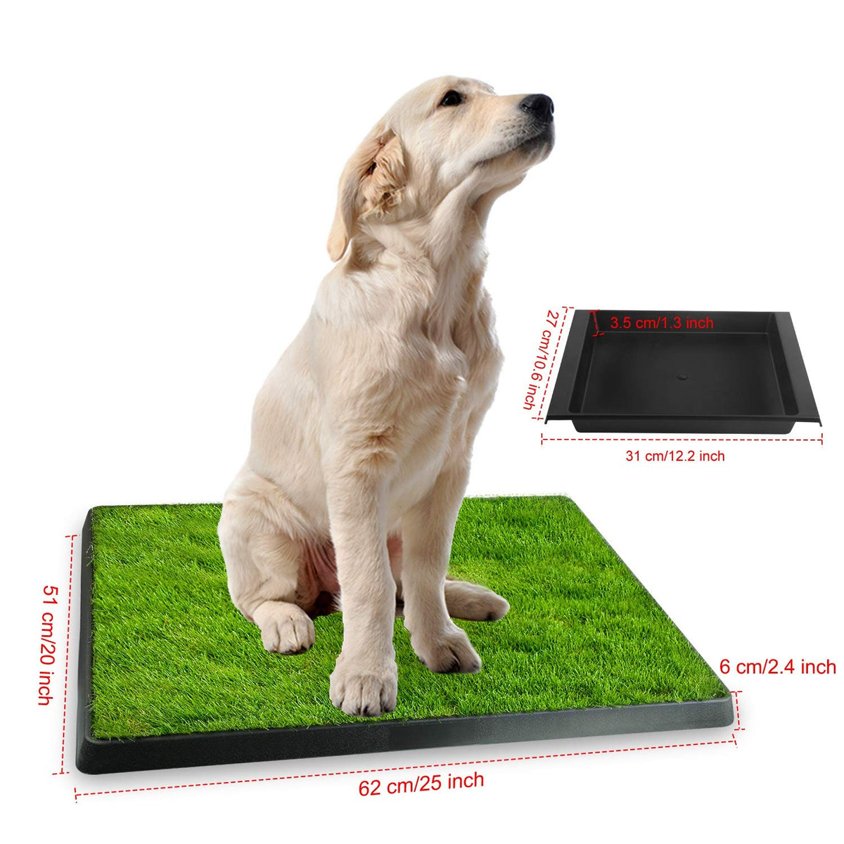 Indoor Dog Toilet with Artificial Grass 25" x 20" Q708