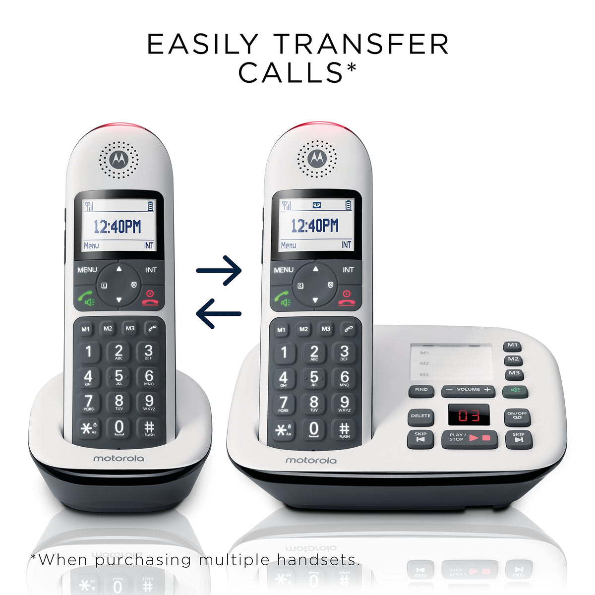 Digital Cordless Telephone with Answering Machine 4 Handsets DECT 6.0 L406