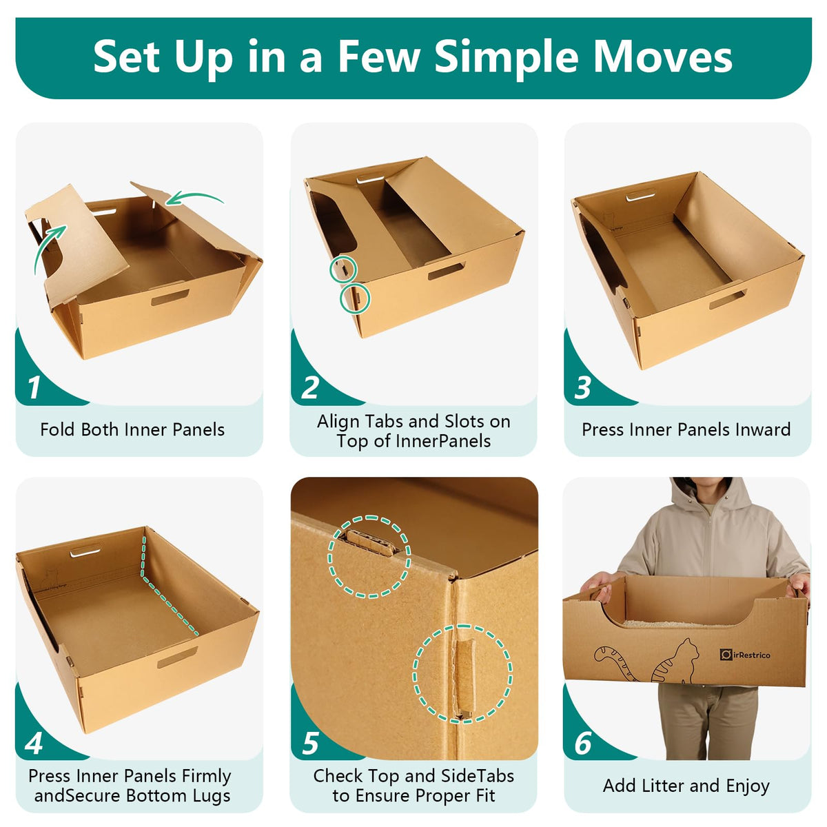 3-Pack Jumbo Disposable Cardboard Cat Litter Box C711629