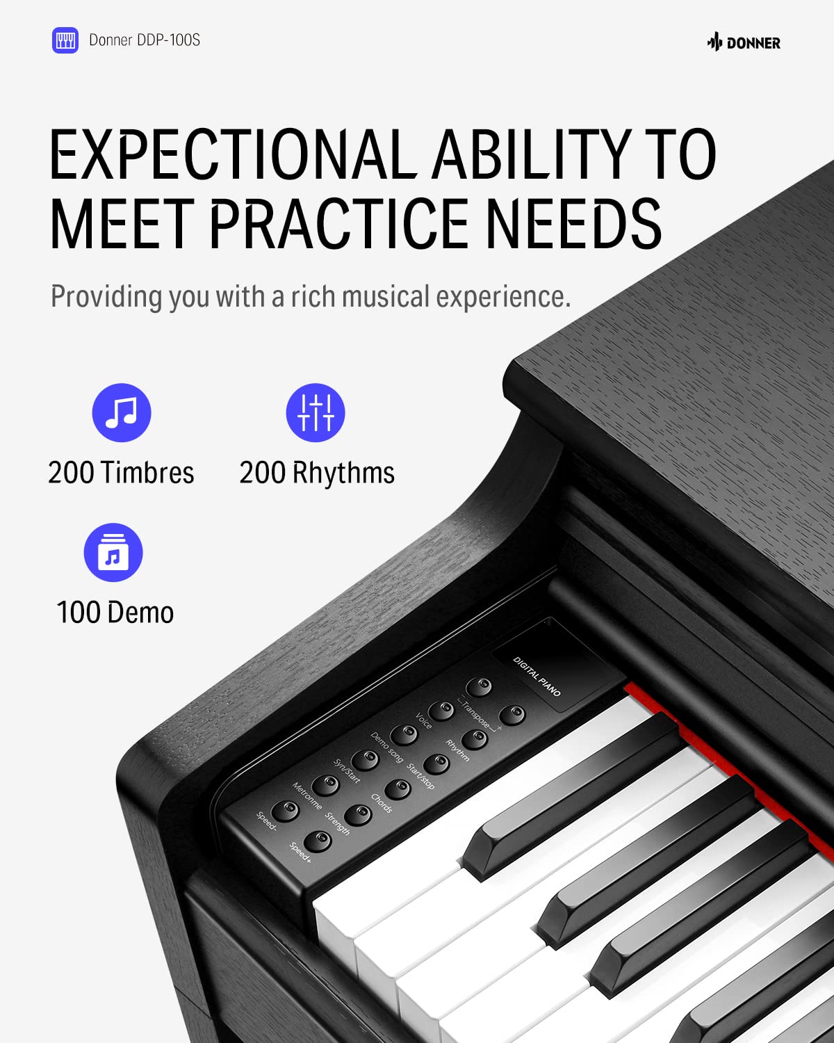 88 Key Weighted Graded Hammer-Action Digital Piano with Bench I327