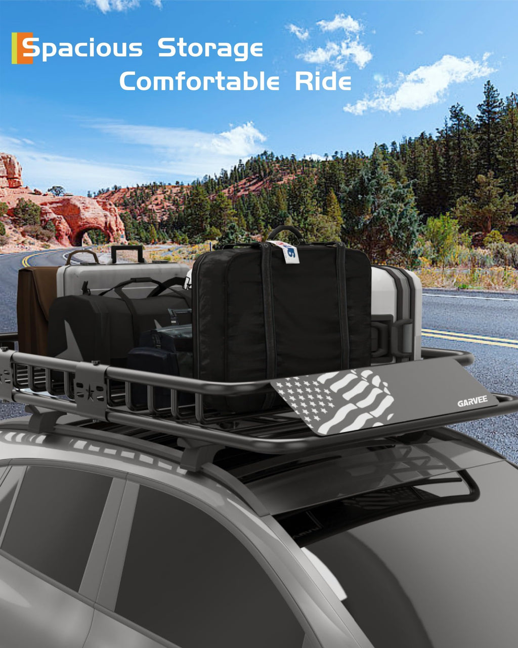 46" x 36" 200 Lbs Capacity Roof Rack Cargo Carrier Basket H571