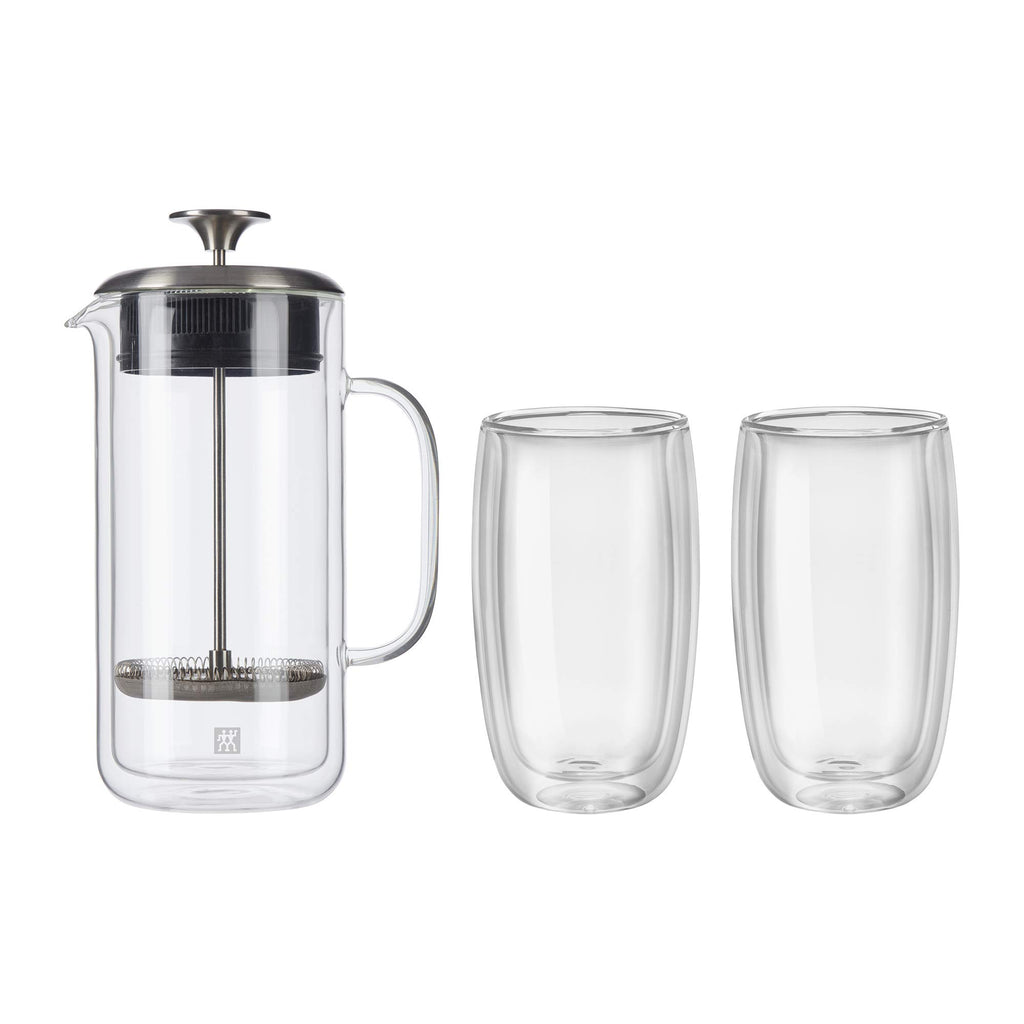 Double Wall French Press and Latte Glass P2789