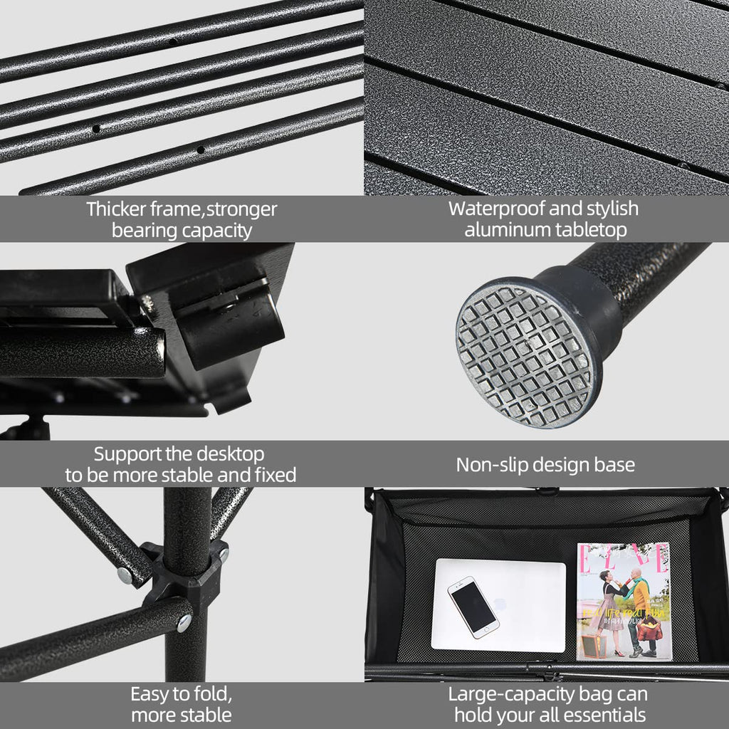 Lightweight Aluminum Folding Camping Table with Carrying Bag P2787