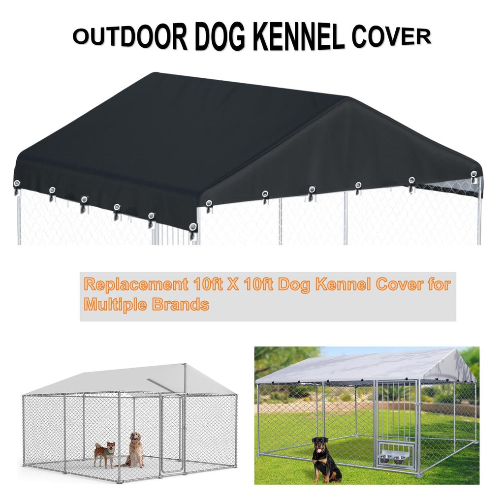 Black Outdoor Dog Kennel Cover 10'W x 10'L N19072