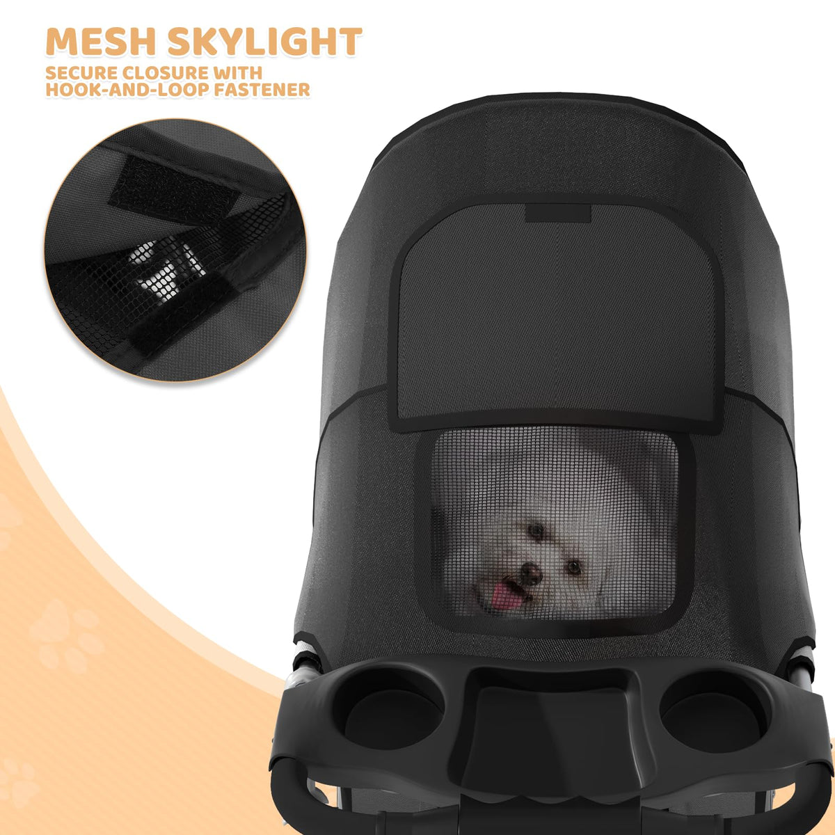 3-Wheel Pet Stroller for Small/Medium Dog Cat, Up to 33lbs, Black Z31051