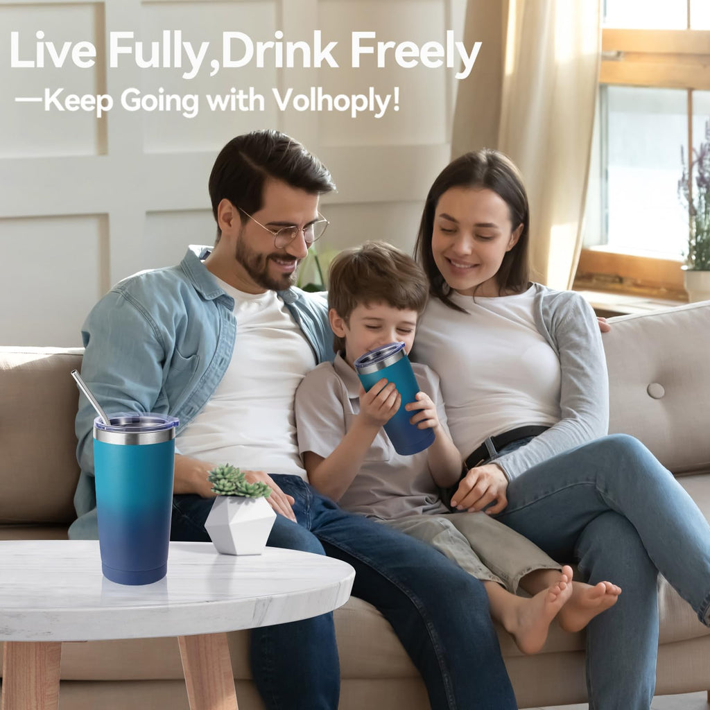 20oz Stainless Steel Insulated Tumbler with Lid and Straw 4 Pack A3535