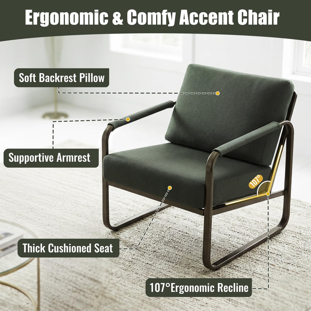 Set of 2 Green Fabric Accent Chair N150579