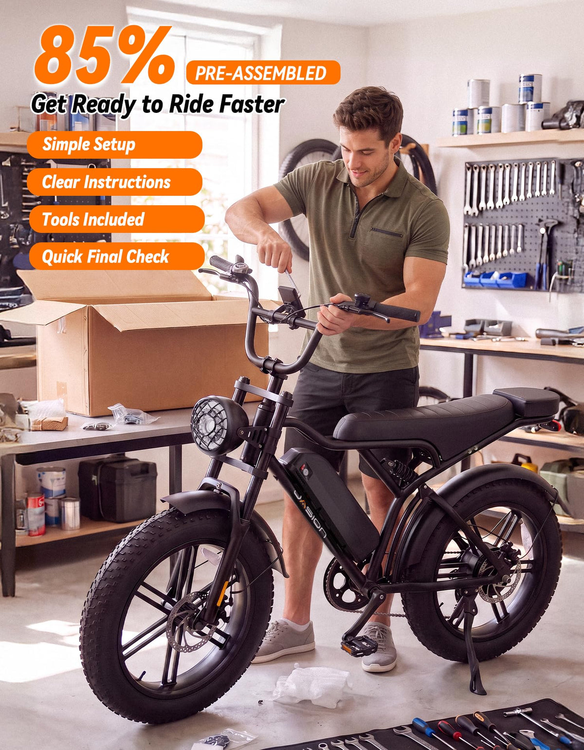Electric Bike, 2000W Peak, Fat Tire D865342