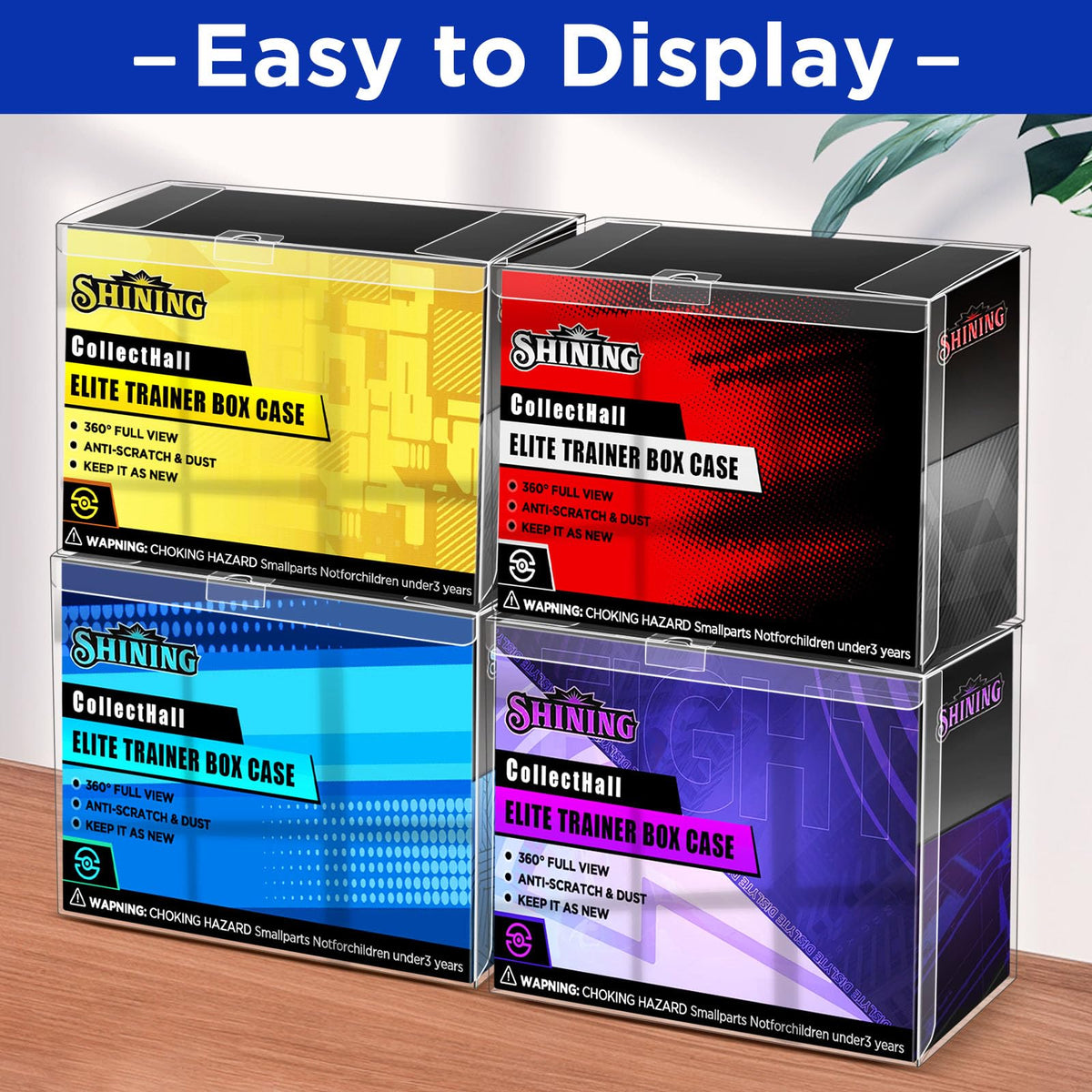 4 Packs Transparent Easy to Fold Protector Case O173399