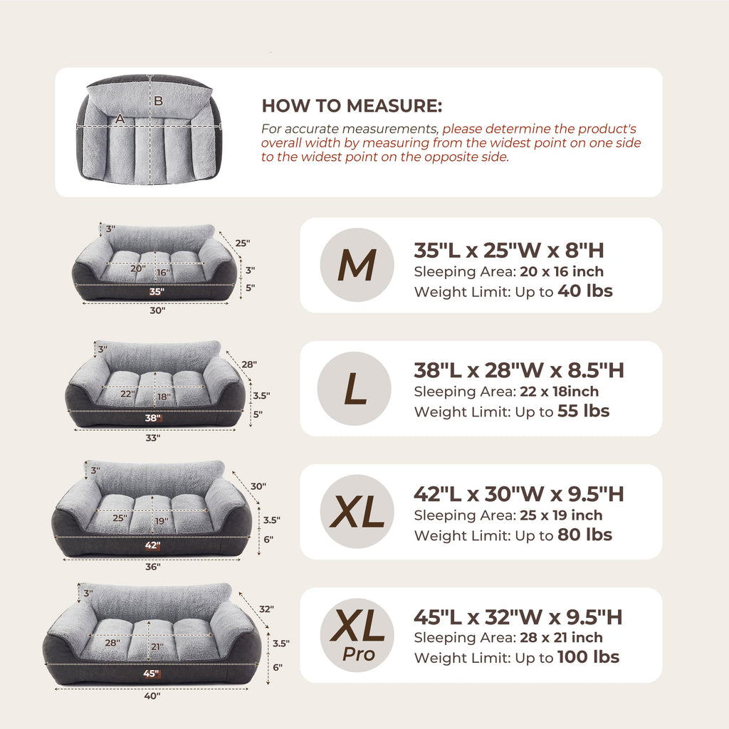 Extra Thick Orthopedic Bolster Dog Bed K105