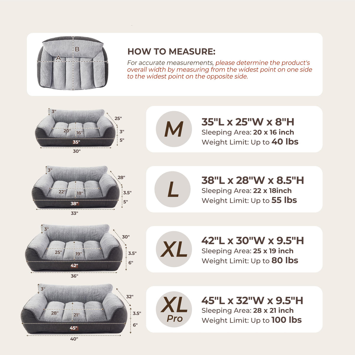 Extra Thick Orthopedic Bolster Dog Bed K105