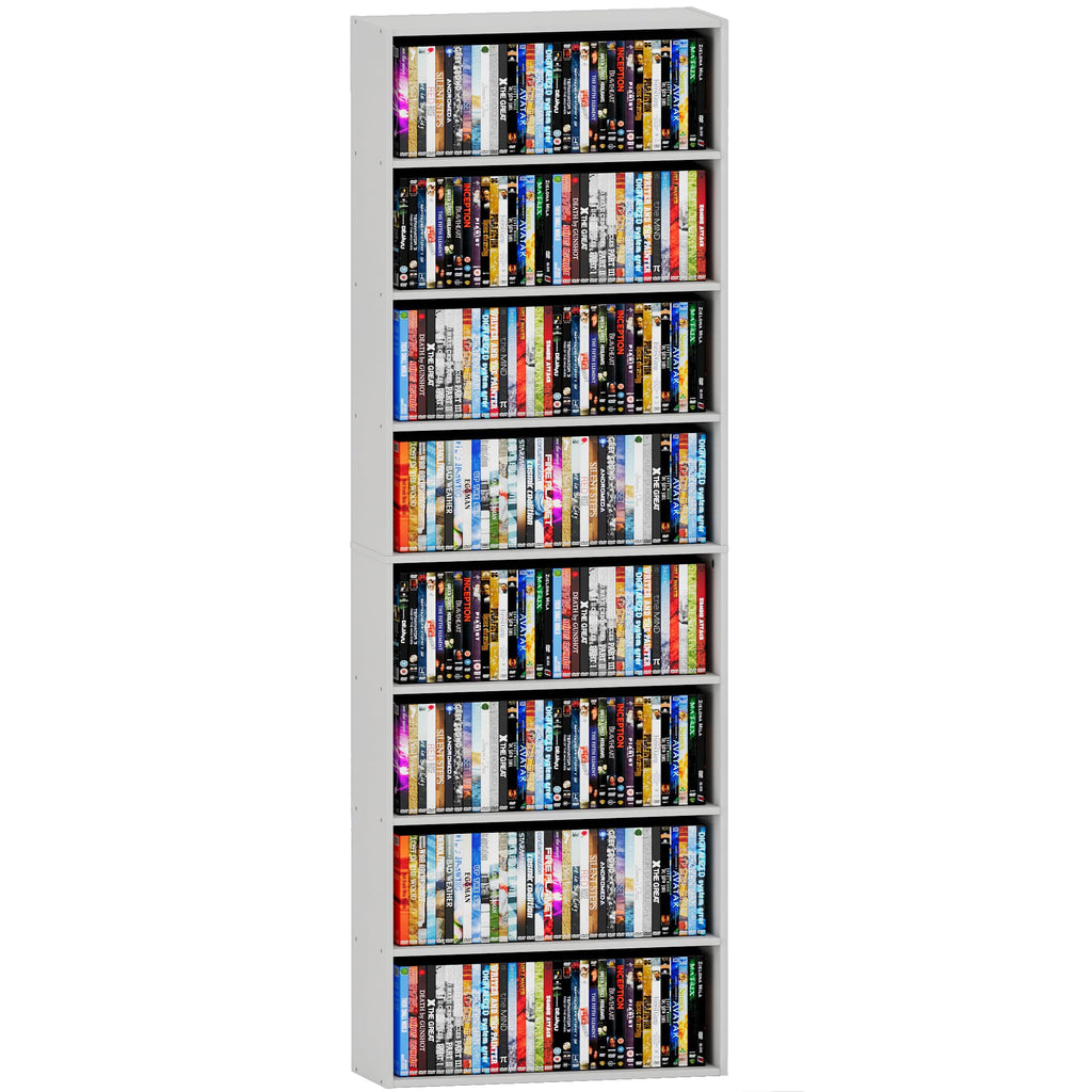 8 Tier White DVD Storage Shelf S511