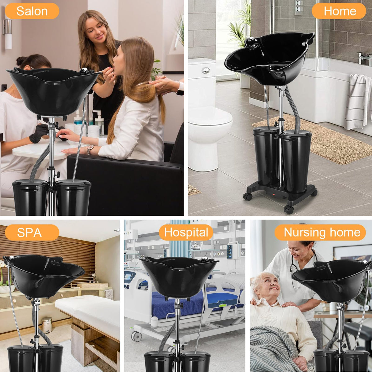 Portable Shampoo Bowl with Electric Pump C26009
