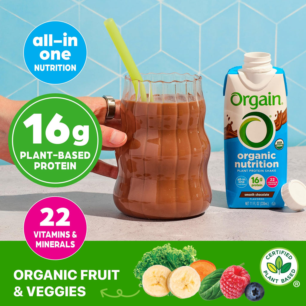 Organic Vegan 16g Protein Shake, Chocolate, 11 oz, 12pk X83353