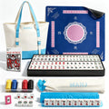 166 Deep Engraved Melamine Mahjong Set with Mat and 4 Racks E939467