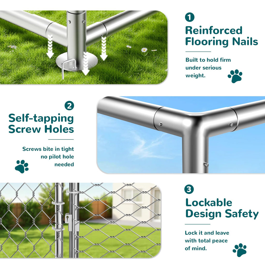10x10 FT Outdoor Dog Kennel with Roof C717