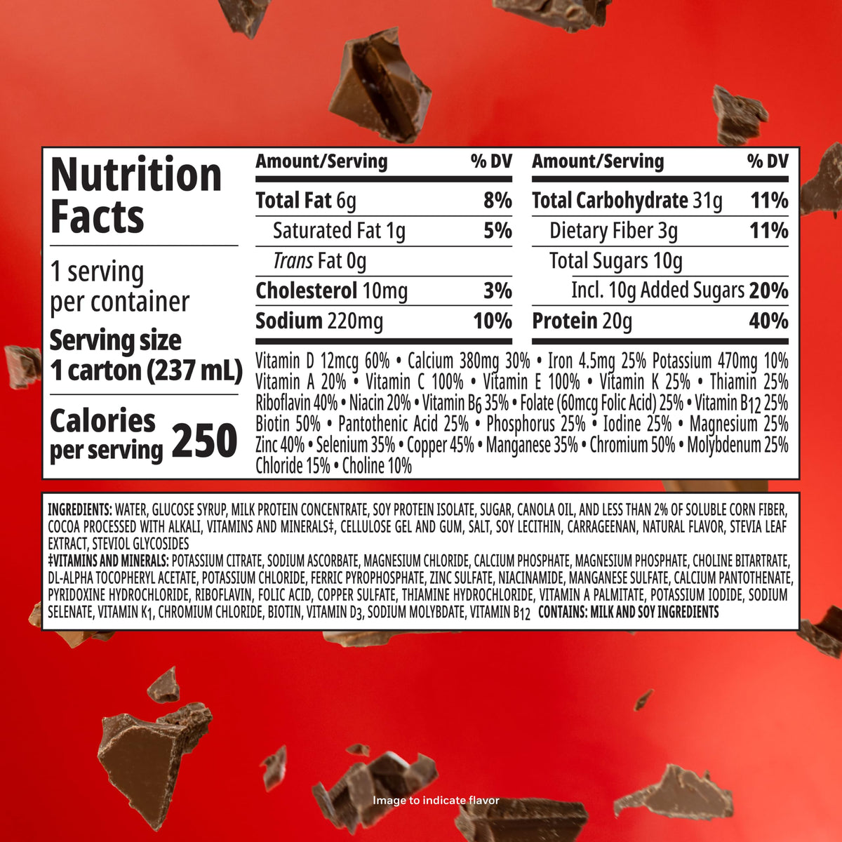 High Protein Nutritional Shake, Chocolate, 24 pk Z354