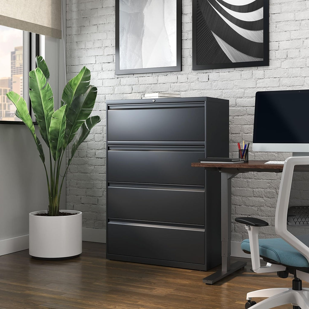 4 Drawer Black Lateral File Cabinet X2438