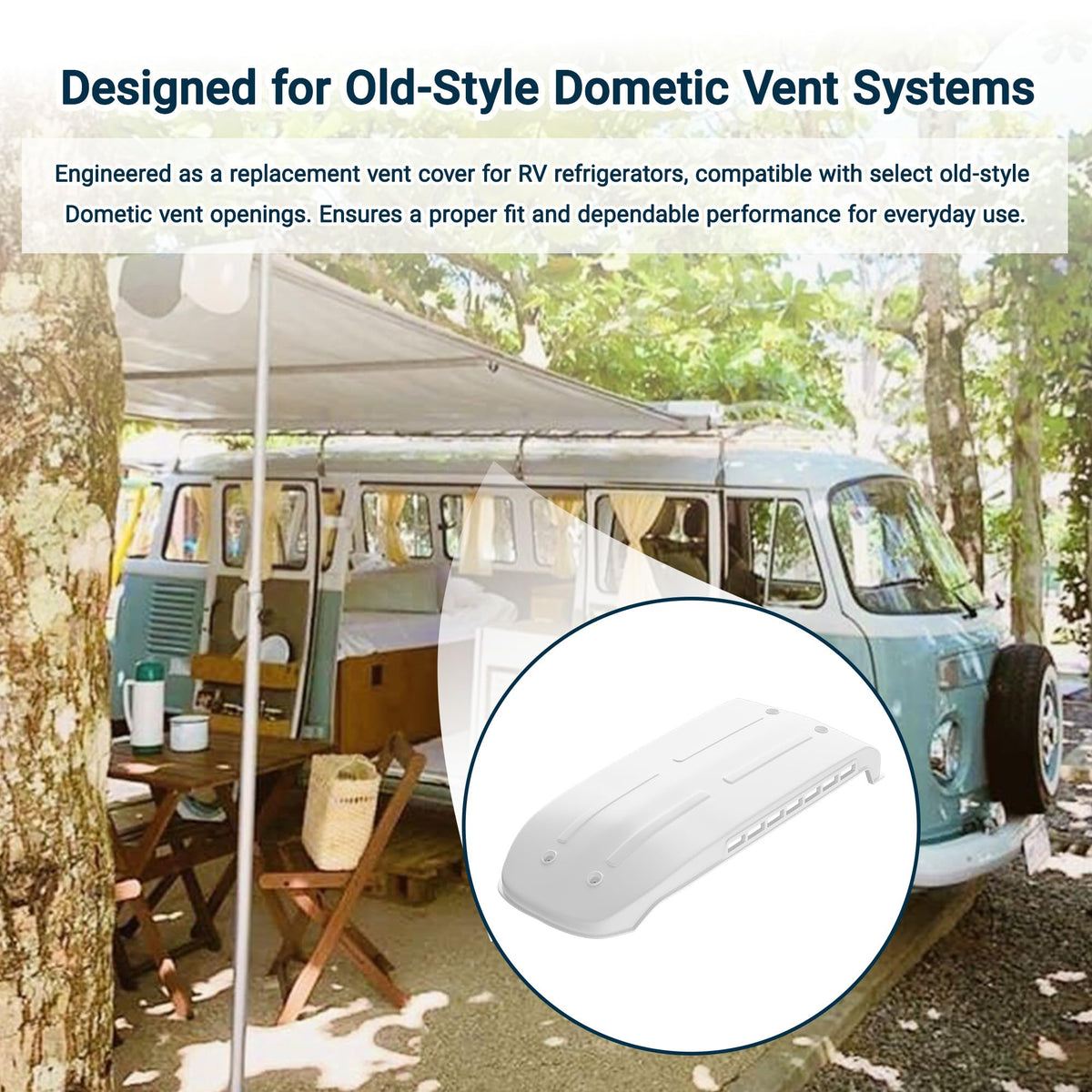 White RV Refrigerator Vent Cover Replacement C7804