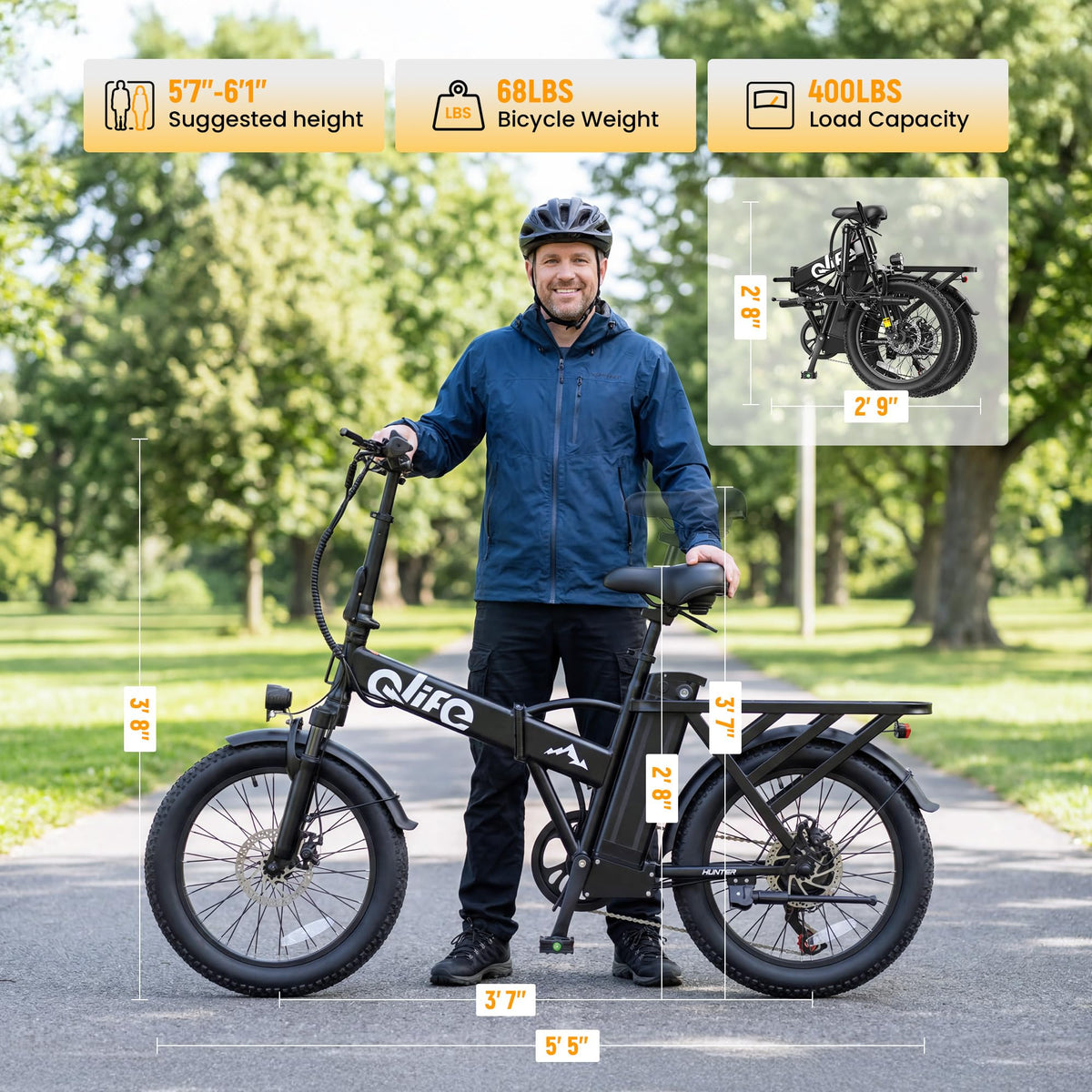 Foldable Electric Bike with 20" Fat Tires F873