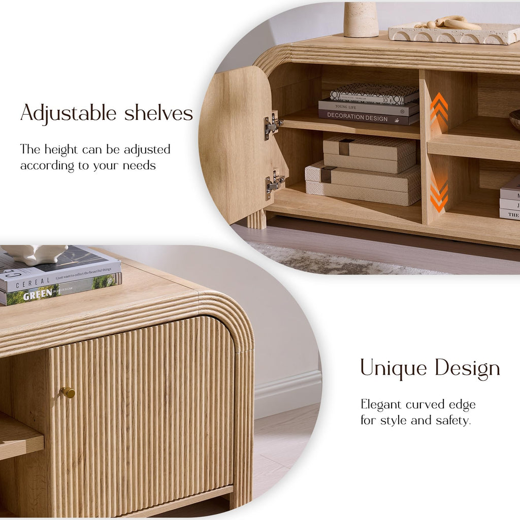 70" Fluted TV Stand with Storage A474989
