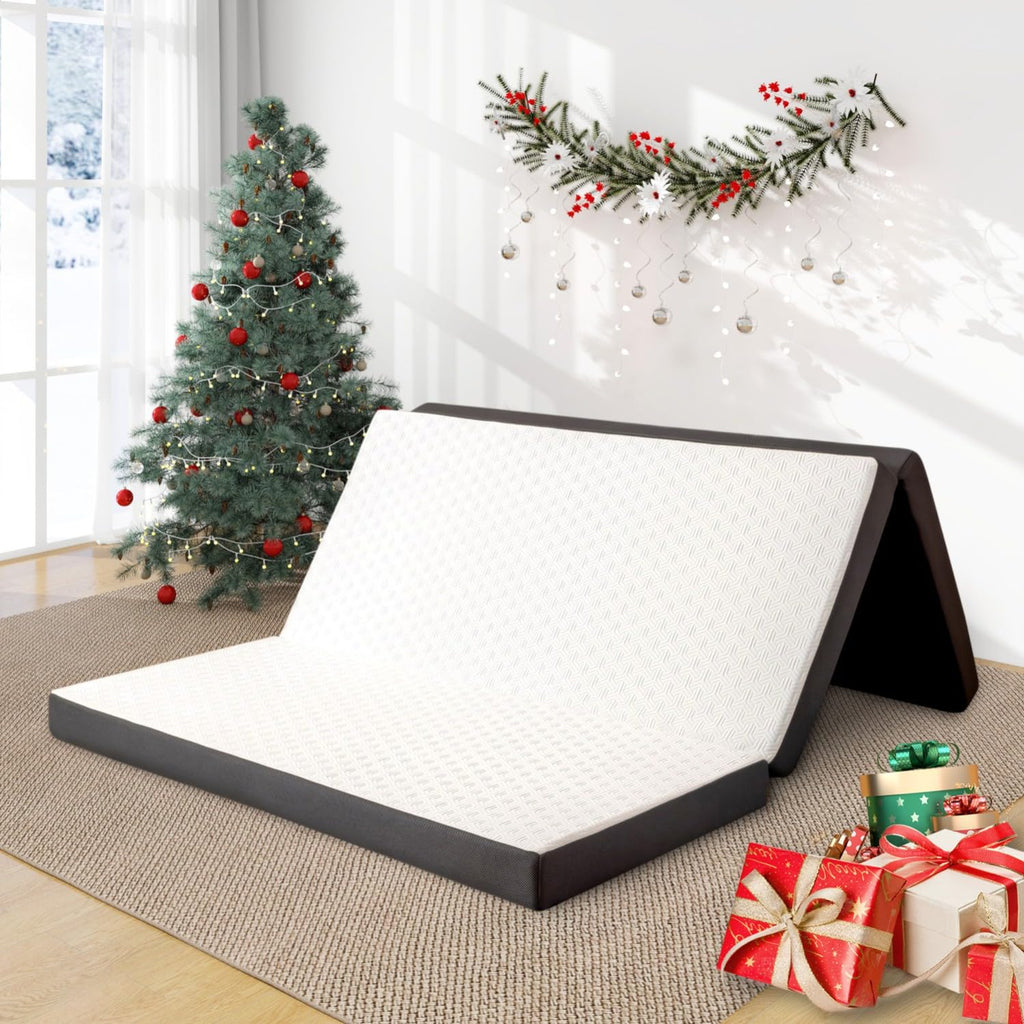 4 Inch Tri Fold Memory Foam Mattress with Washable Cover V339226