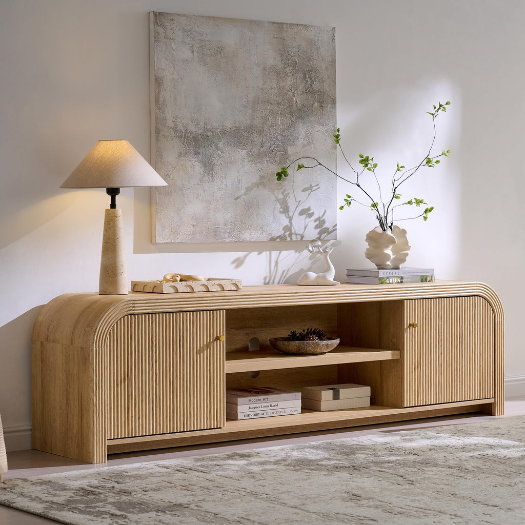 70" Fluted TV Stand with Storage A474989