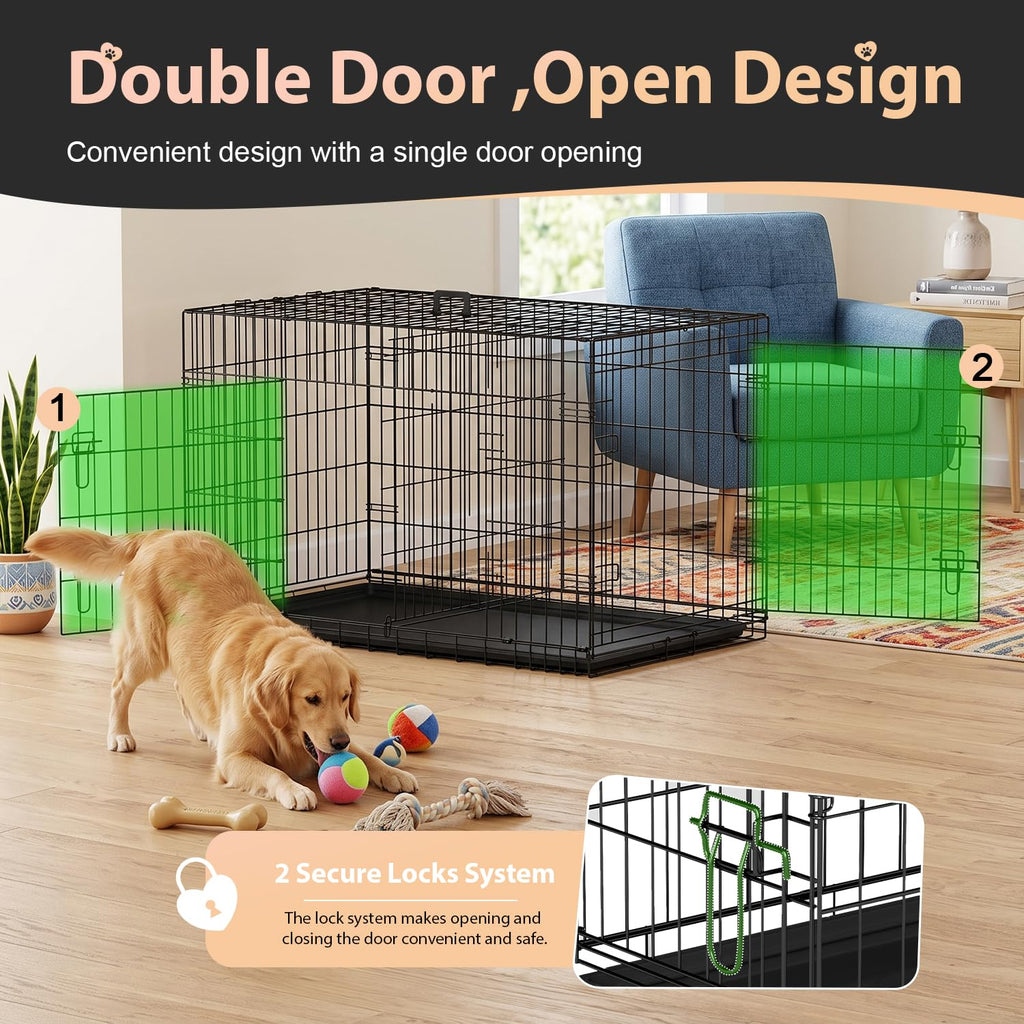 48" Double Door Crate Kennel with Divider X2059