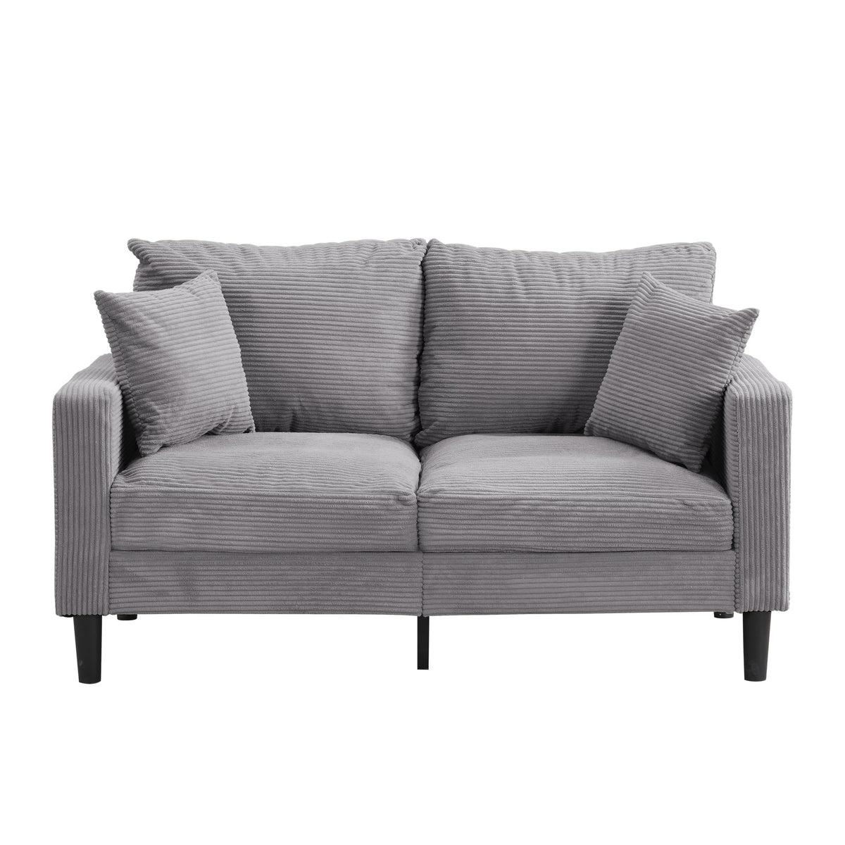 Light Gray Upholstered 2 Seat Loveseat Sofa P804
