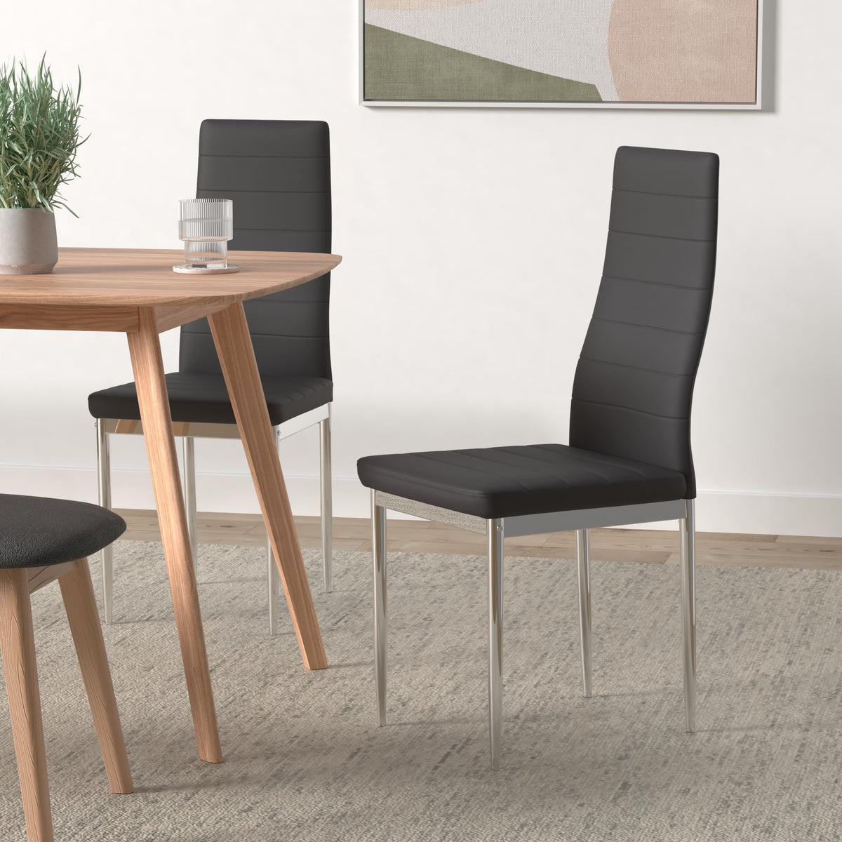 Set of 2 Black Modern Chairs Q680546