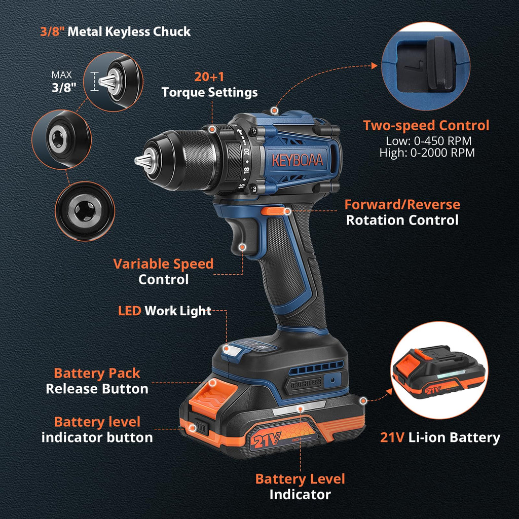 Cordless Drill Set with 2 Batteries R896