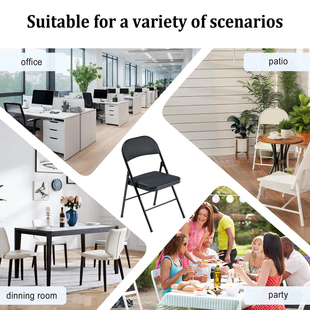 10 Pack Folding Chairs with Cushion D398146