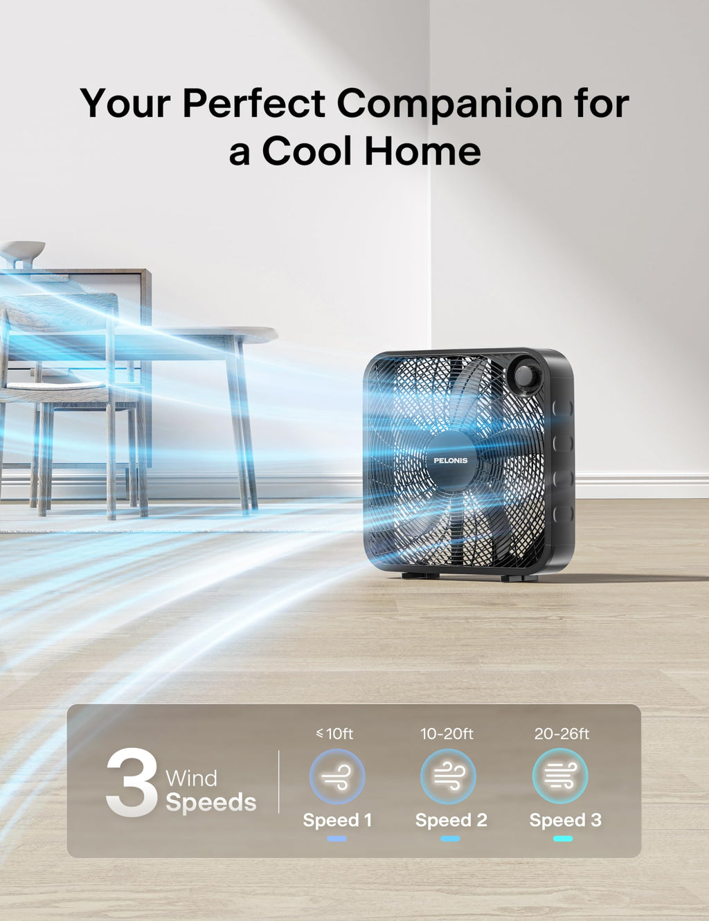 20 Inch 3 Speeds Box Fan W5190