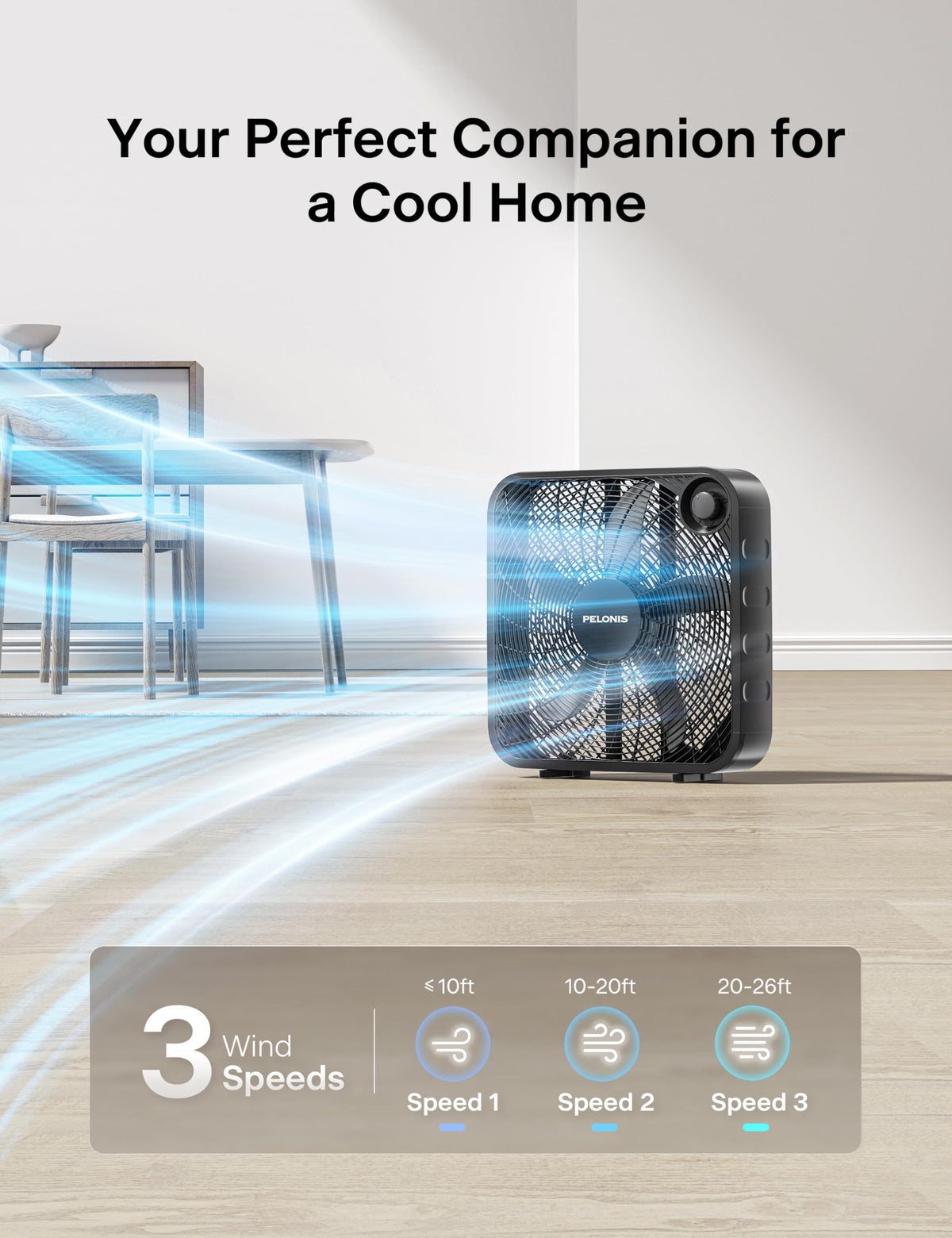 20 Inch 3 Speeds Box Fan W5190