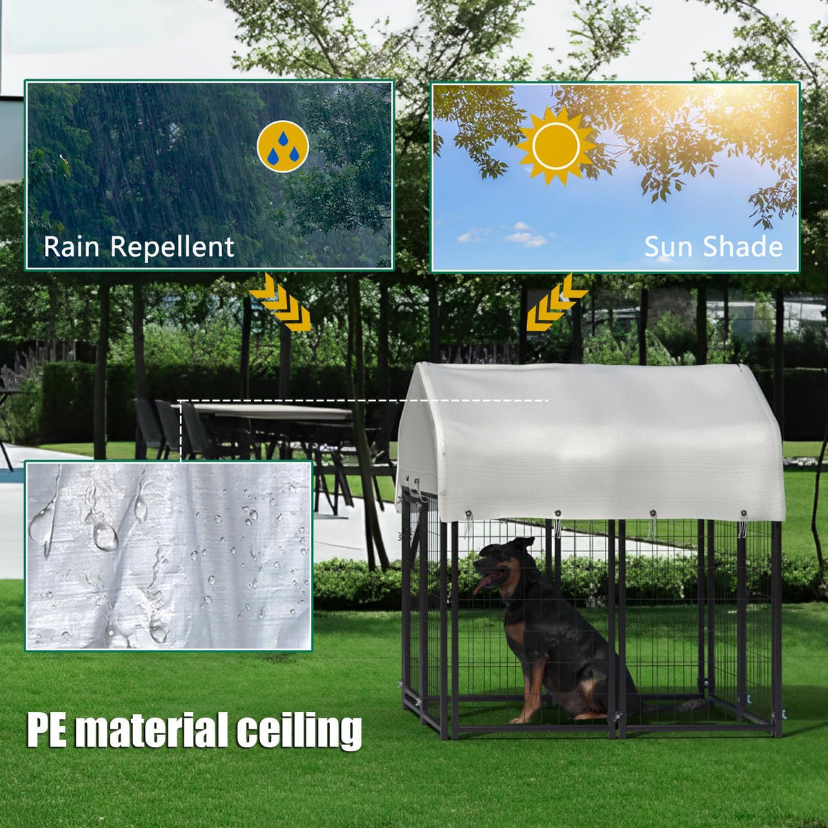 Large Heavy Duty Outdoor Dog Kennel with Roof A233440