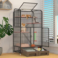 Black Four Layer Metal Cat Cage Dog Crate J5354