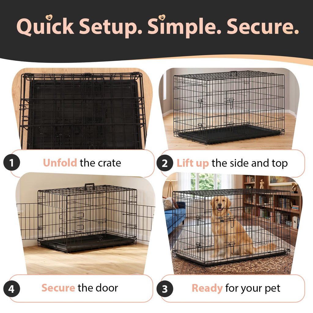 48" Double Door Crate Kennel with Divider X2059