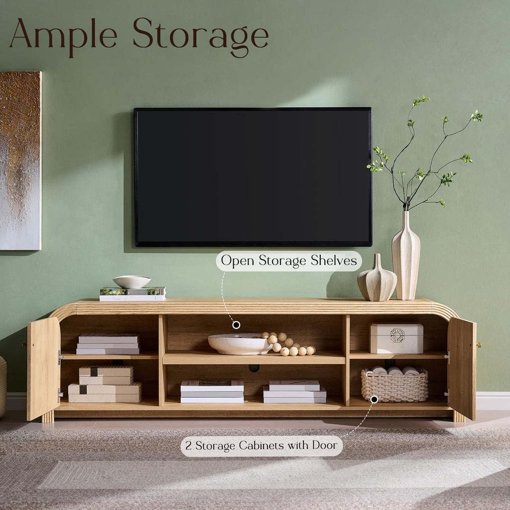 70" Fluted TV Stand with Storage A474989