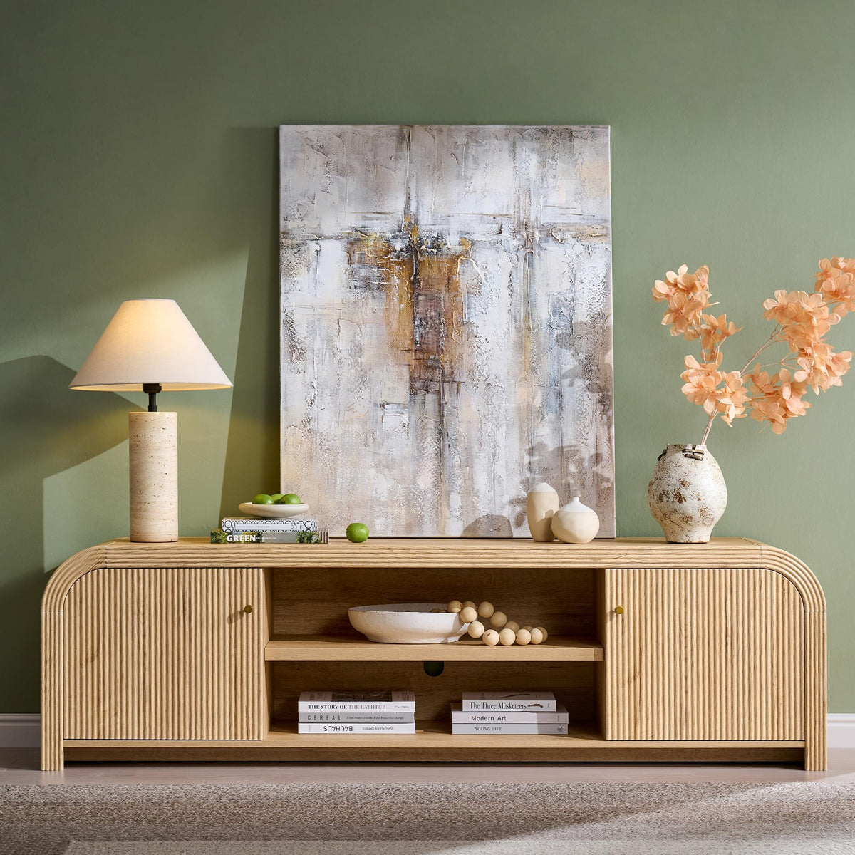 70" Fluted TV Stand with Storage A474989