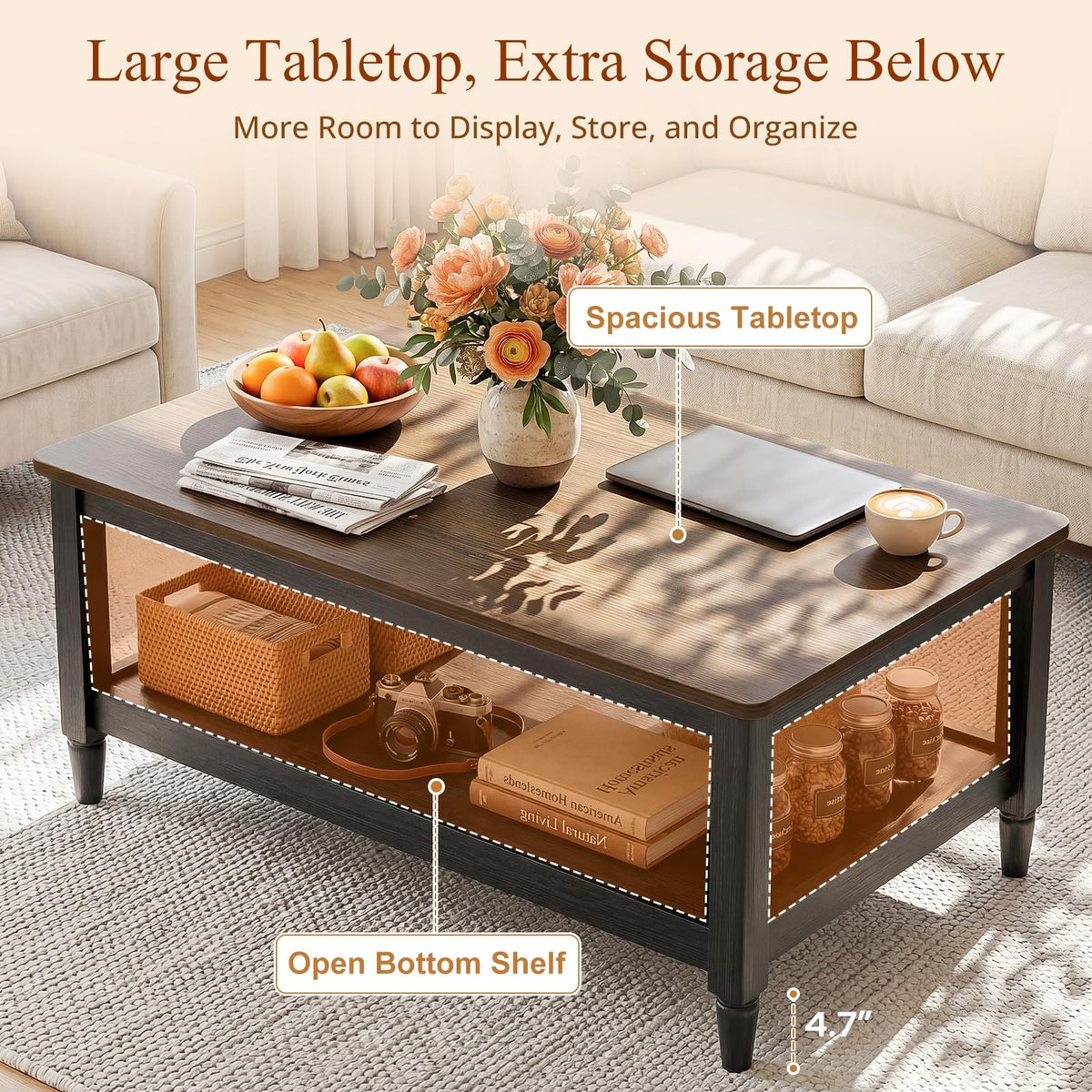40" Black Coffee Table B968