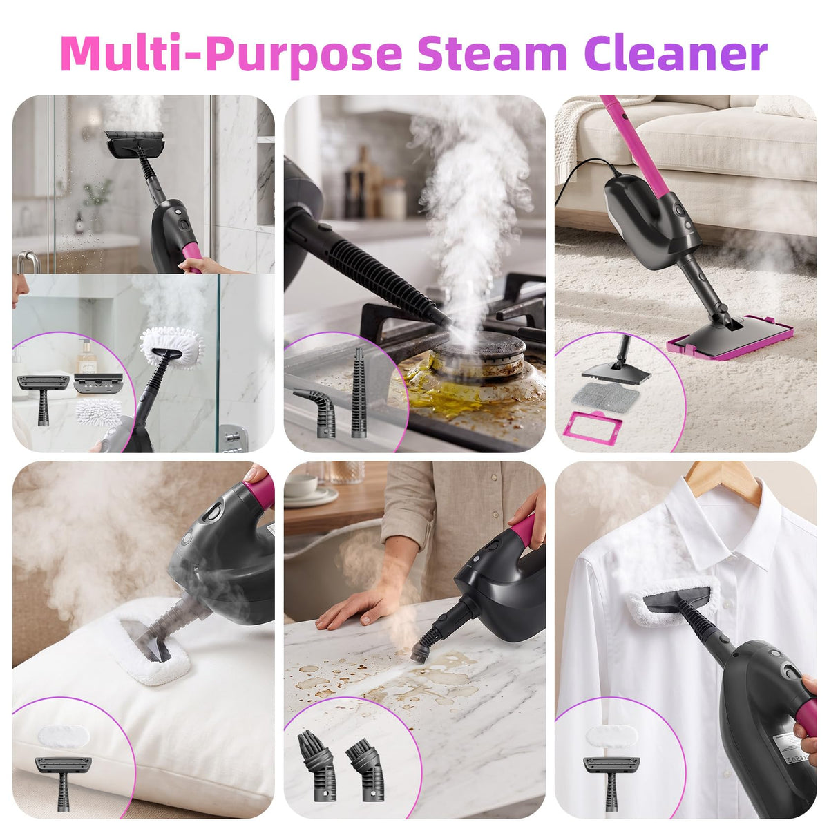 9-in-1 Detachable Handheld Steam Mop L9928