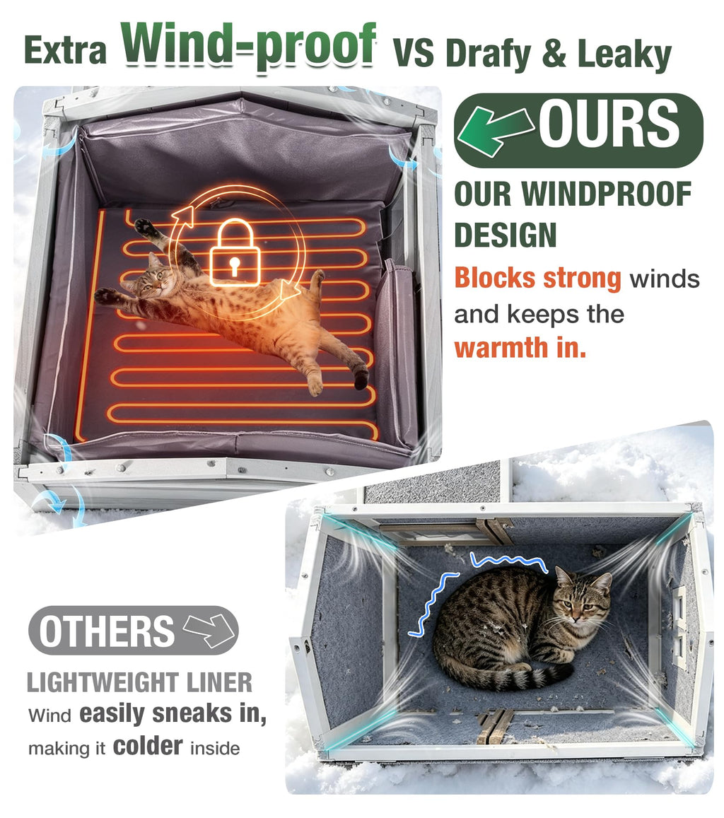Extra Large 2-Levels Heated Insulated Cat House C2948