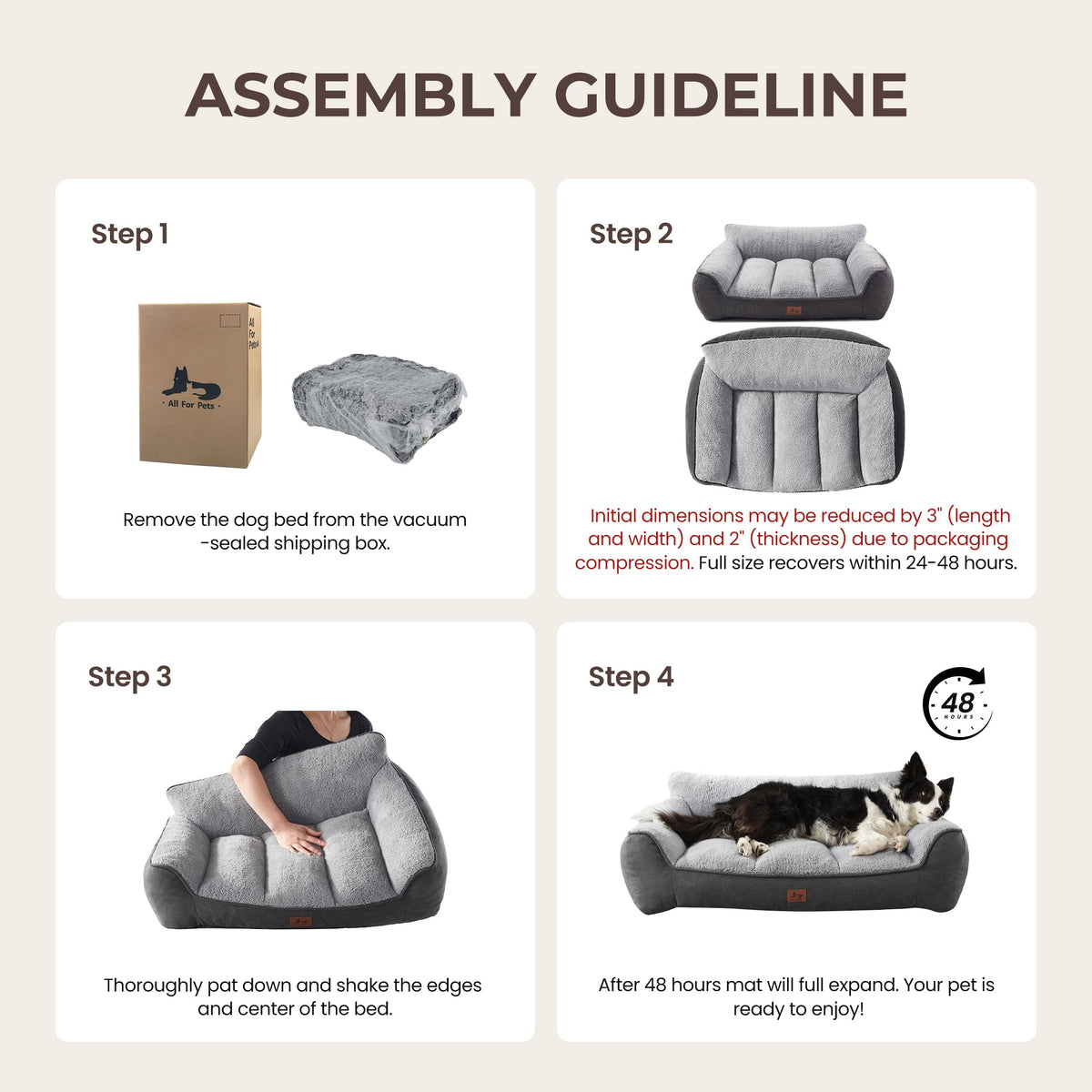 Extra Thick Orthopedic Bolster Dog Bed K105