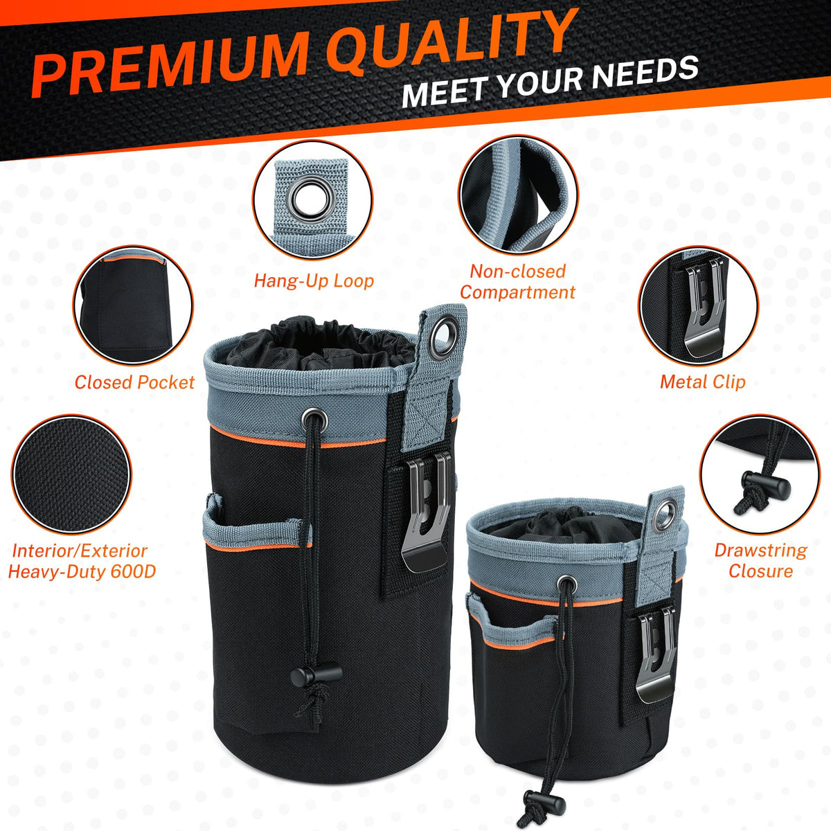 Tool Pouch Multi-Pack 2 Sizes 600D Nylon E1972