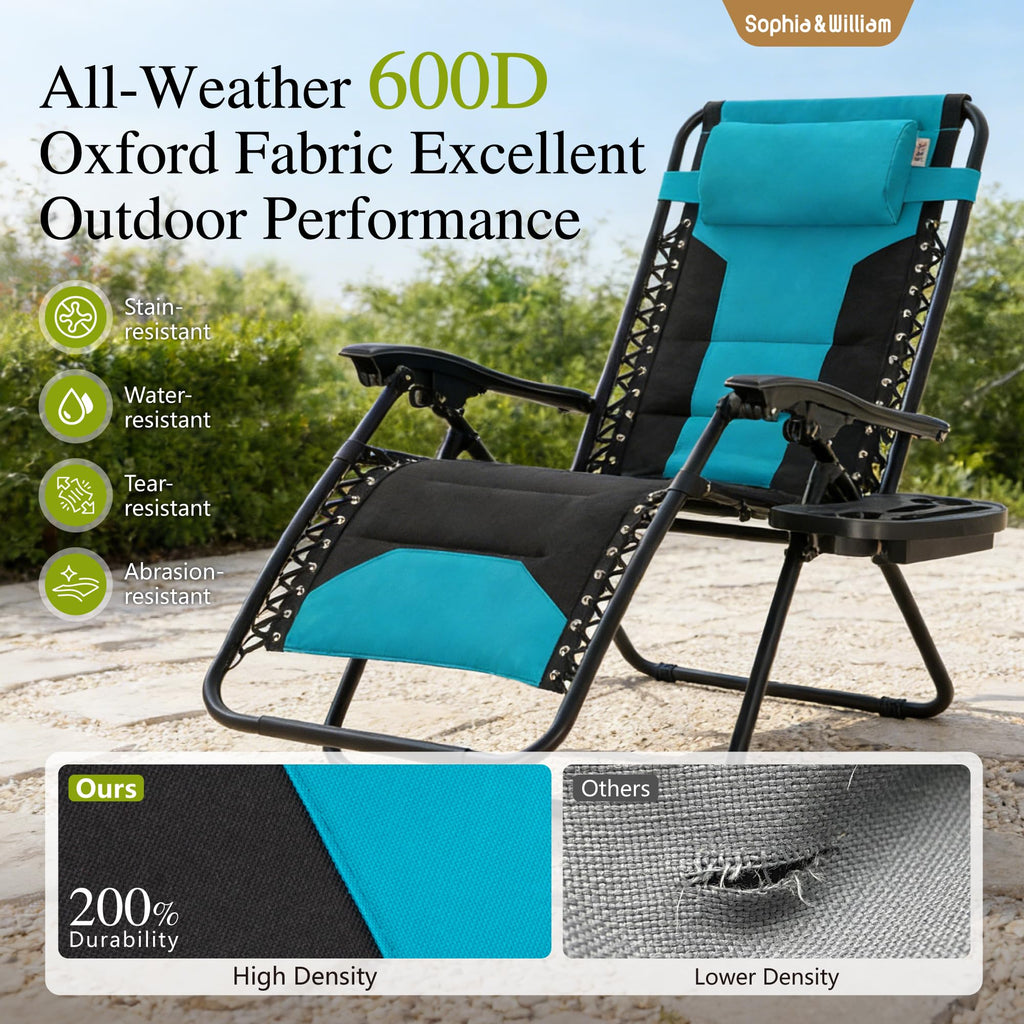 Aqua Padded Zero Gravity Chair Set of 2 Z732