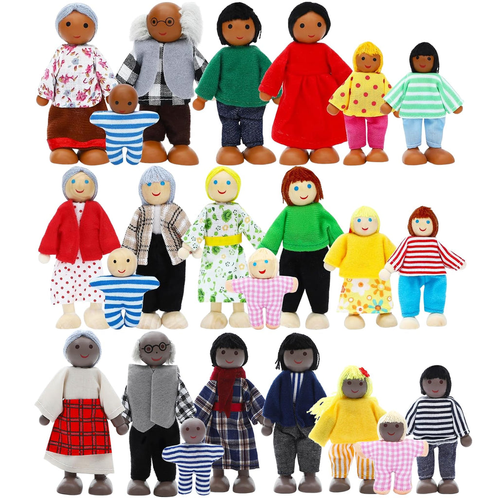 Wooden Dollhouse Family Set 23 Pieces R8629