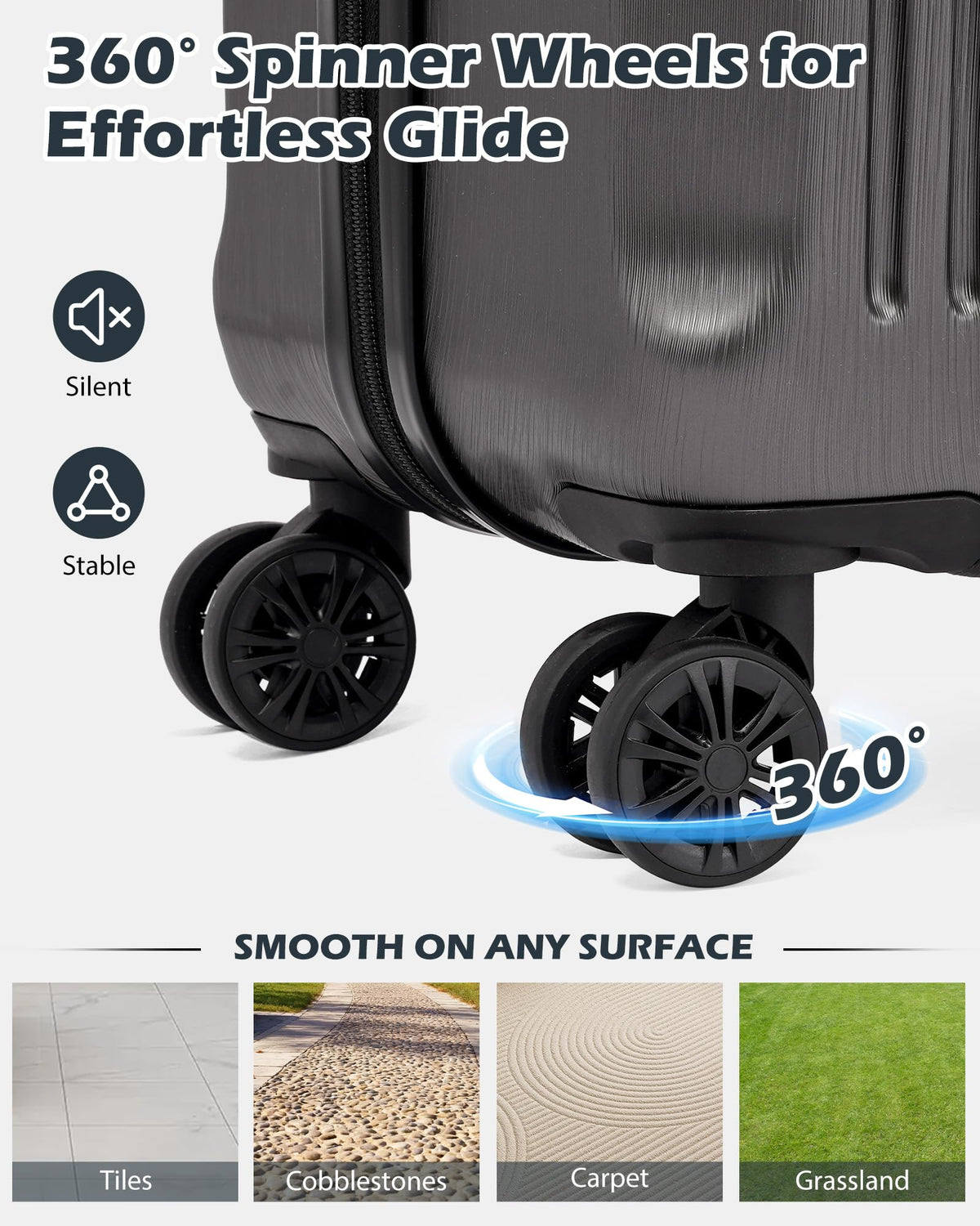 PC+ABS Hardshell Luggage with TSA Lock and Spinner Wheels D411808