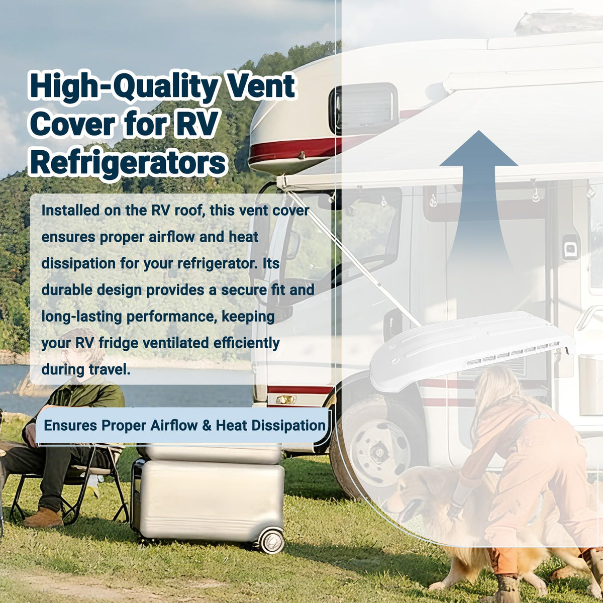 White RV Refrigerator Vent Cover Replacement C7804