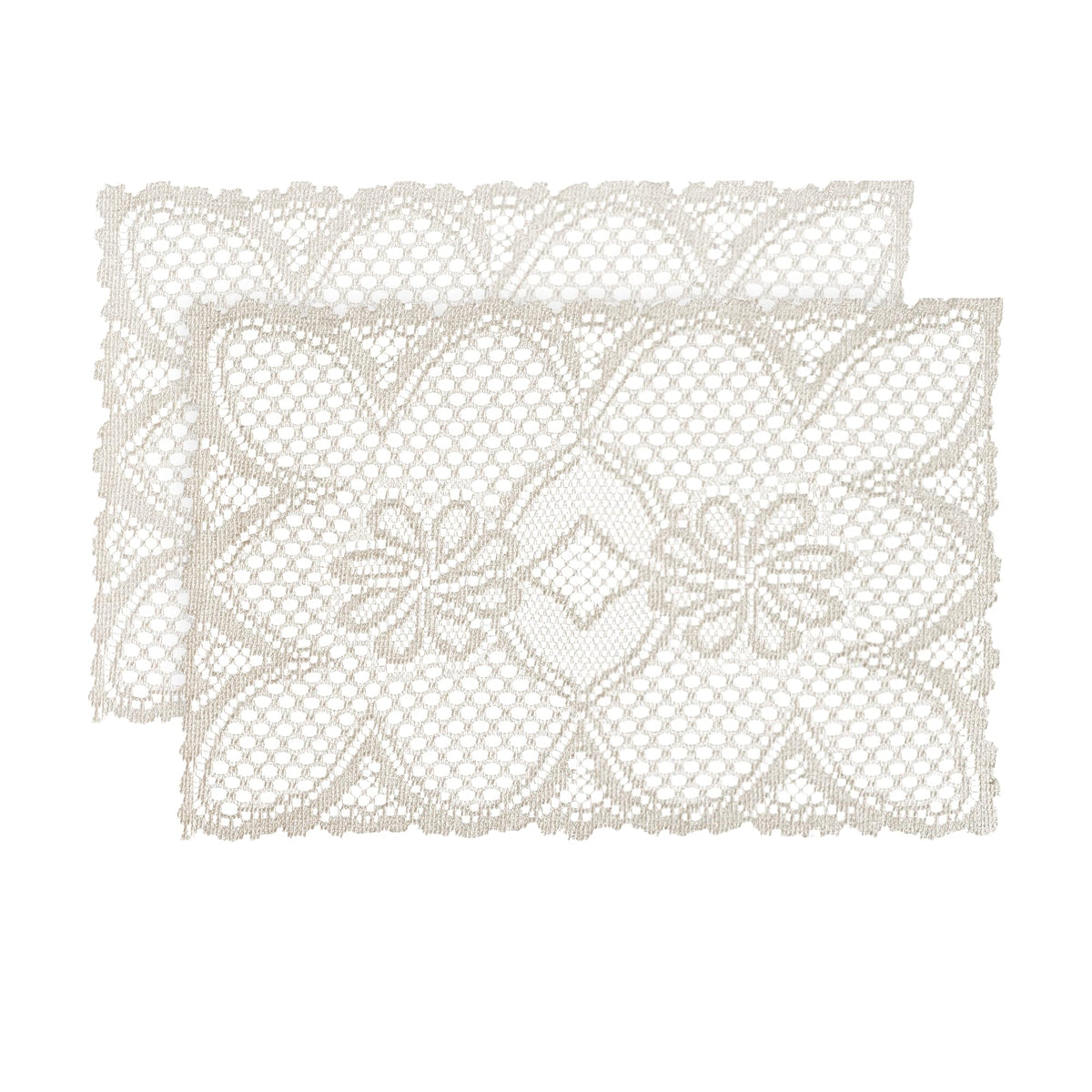 2 Pcs Rectangle Lace Placemats 12x17 Inch I51917
