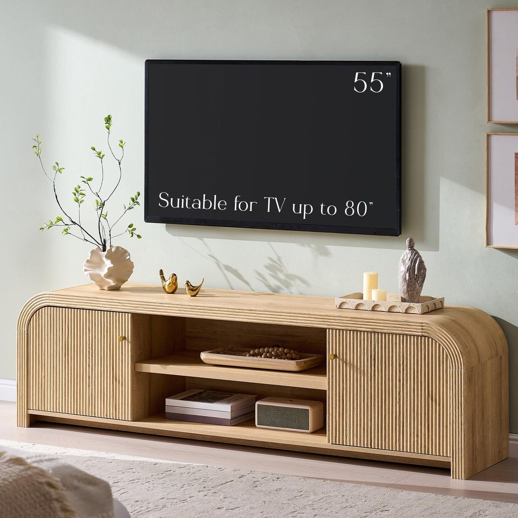 70" Fluted TV Stand with Storage A474989